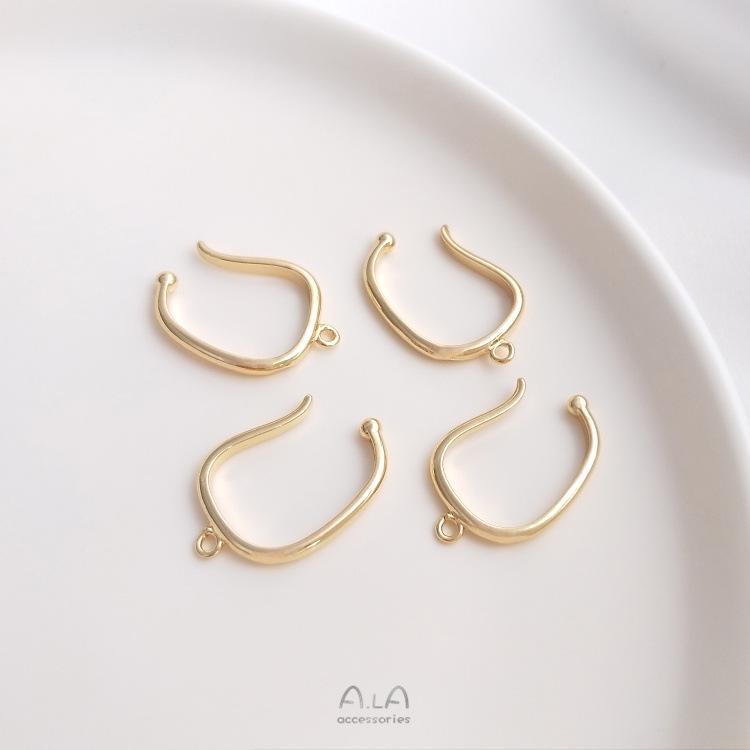 14K Gold Plated Colorfast Painless Handmade DIY Dangle Hoop Earrings with Openable Ear Hooks