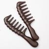 Ebony Ash Wood Wide-Tooth Meridian Massage Comb with Round Drum Handle