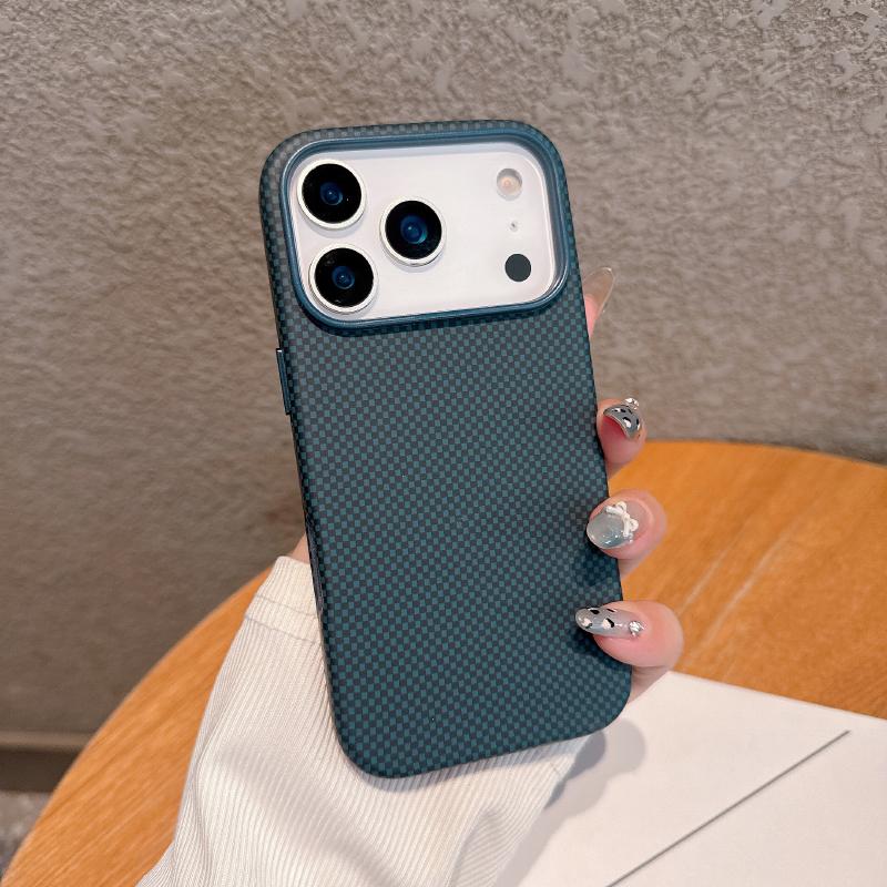 

Luxury Carbon Fiber Texture For Magsafe Magnetic Wireless Charging Phone Case For iPhone 17 Pro Max Hard Bumper Air Back Cover iPhone17 Pro