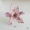 2025 Christmas High-end Flannelette Simulation Flower 28cm Golden Champagne Christmas Tree Decoration Flower Arrangement