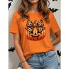 Fashion Women Retro Creative Pumpkin Head Print T Shirt Funny Casual O-neck Short Sleeves T-shirt Summer Female Tee Shirt Halloween Limited Edition