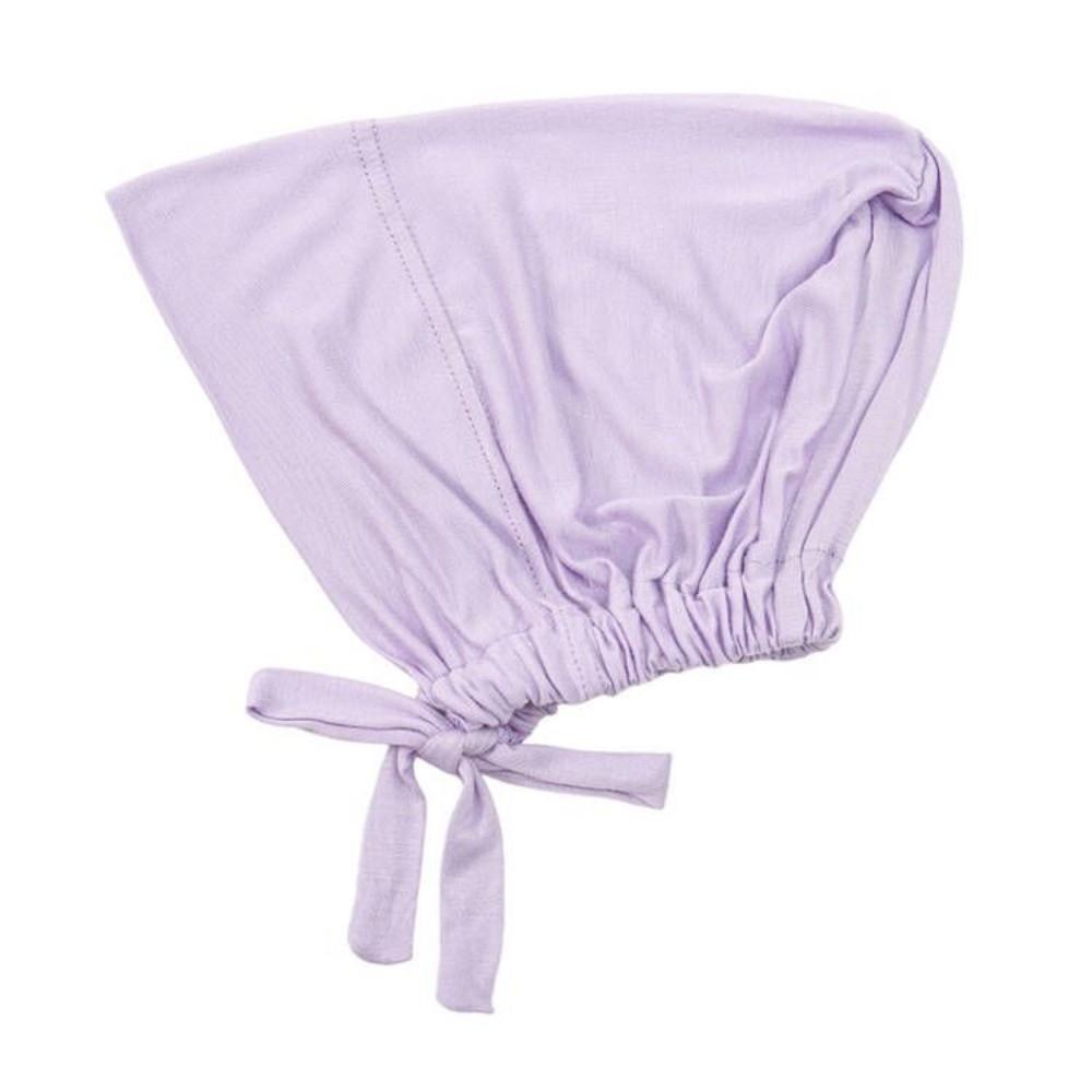 Solid Color Muslim Turban Hat Elastic Drawstring Islamic Underscarf Base Hat  Muslim Women