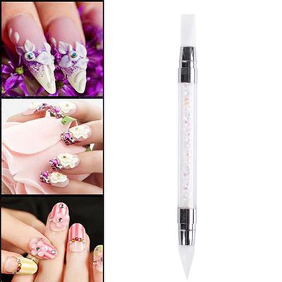 1pc Strass Griff Prägung Nail art Stift Carving Pinsel Glitter Nagel Pinsel Pulver Picking Werkzeuge