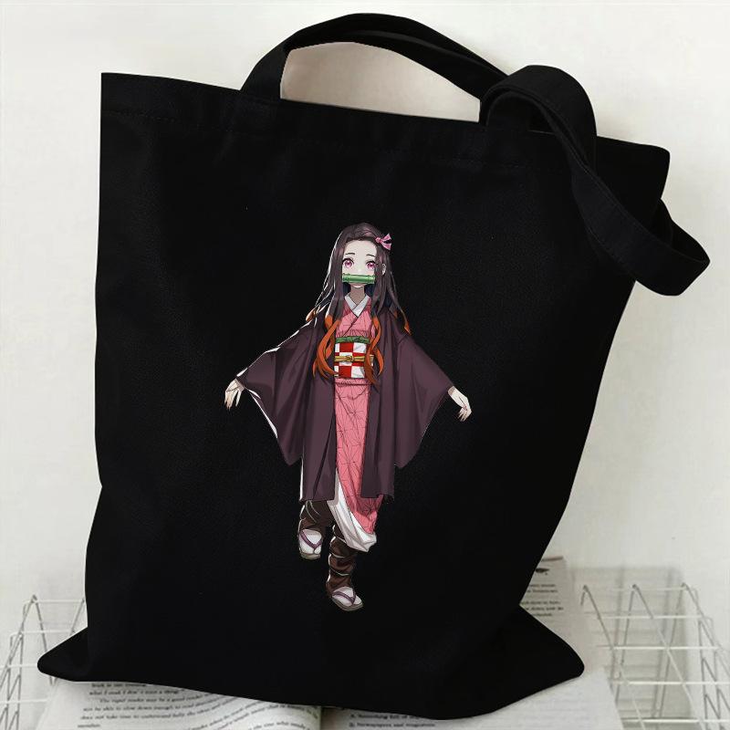 Japan cartoon comics Nezuko Kamado Demon Slayer Printed Canvas Bag Student Shoulder Bag Tote Bag 7550