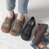 Fashion 2025 Spring Autumn New Leather Women's Shoes Soft Soled Comfortable Versatile Thick Soled Casual Shoes Retro Leather Shoes