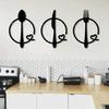 3-teiliges minimalistisches Metall-Wandkunst-Set - Gabel-, Löffel-, Messer-Design | Geeignet für Zuhause, Wohnzimmer, Büro, Küche