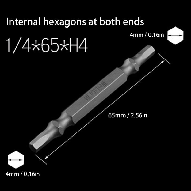 Pack Of 6 Sturdy Magnetic Double Head Hex Bits High Strength Alloy Steel Magnetic Hex Bits For Versatile Applications
