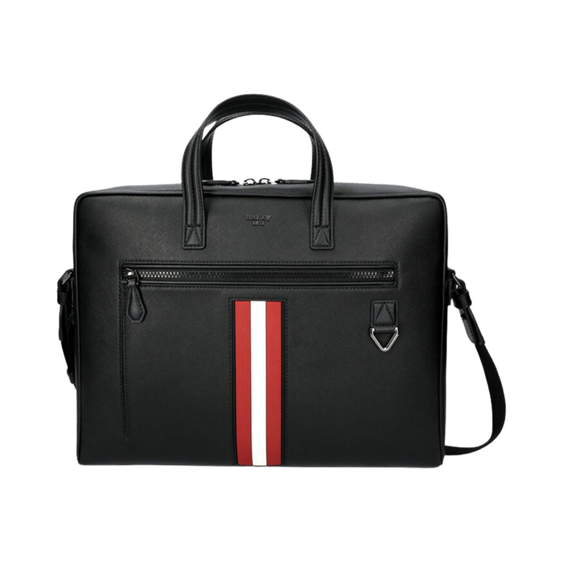 Bally Logo Kožená aktovka Ručná Crossbody Taška cez rameno Pánske tašky Červená 6301976 Basic Set (Bag+Dust Bag)