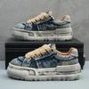 Men's Fashion and Comfortable Retro Trend Casual Washed Denim Sports Shoes