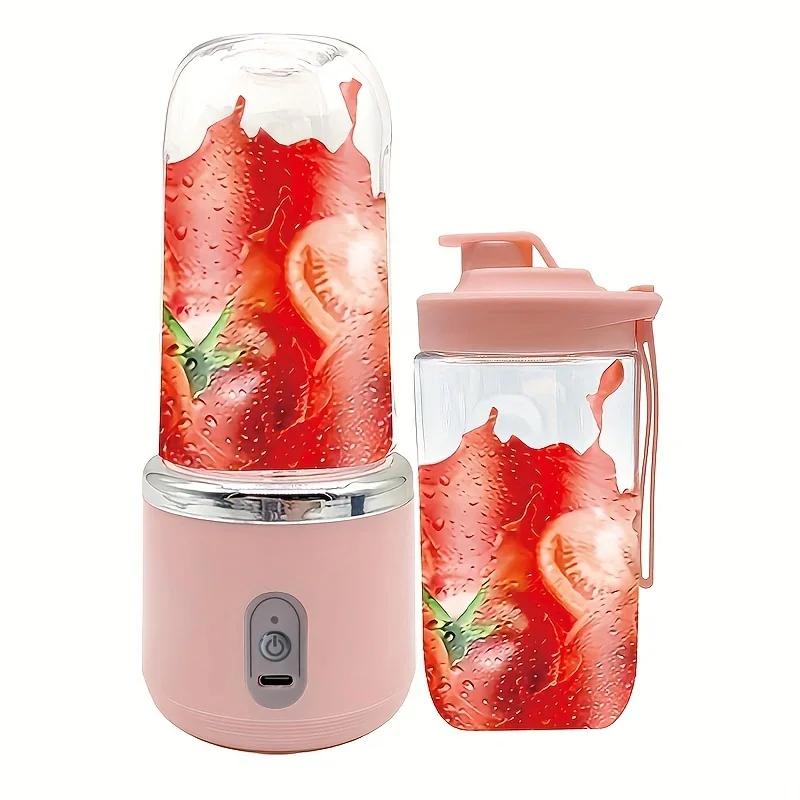 

Juice Extractor , Optional Dual Cup Portable Rechargeable Small Sport Juice Cup, Student Home Multifunctional Juice Extractor розовый