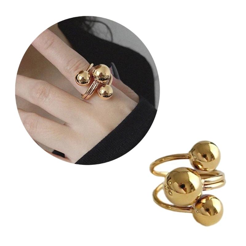 Planet Inspired Adjustable Finger Rings Sturdy Metal Crafted Women Fashion Accessory