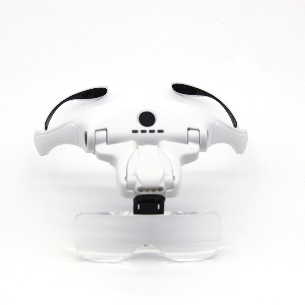 Kopfmontierte Freihand-Lupe mit Leistungsanzeige LED Uhrmacherlupe Batterie mit großer Kapazität für Juwelierlupe Handwerk