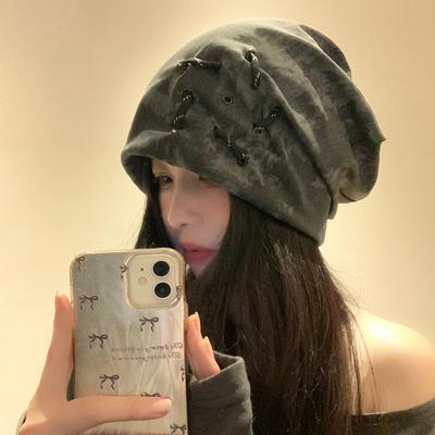Retro Wasteland Wind Heap Hat for Women Spring and Autumn Niche Design Pullover Cold Hat Showing Face Small Baotou Hat for Men