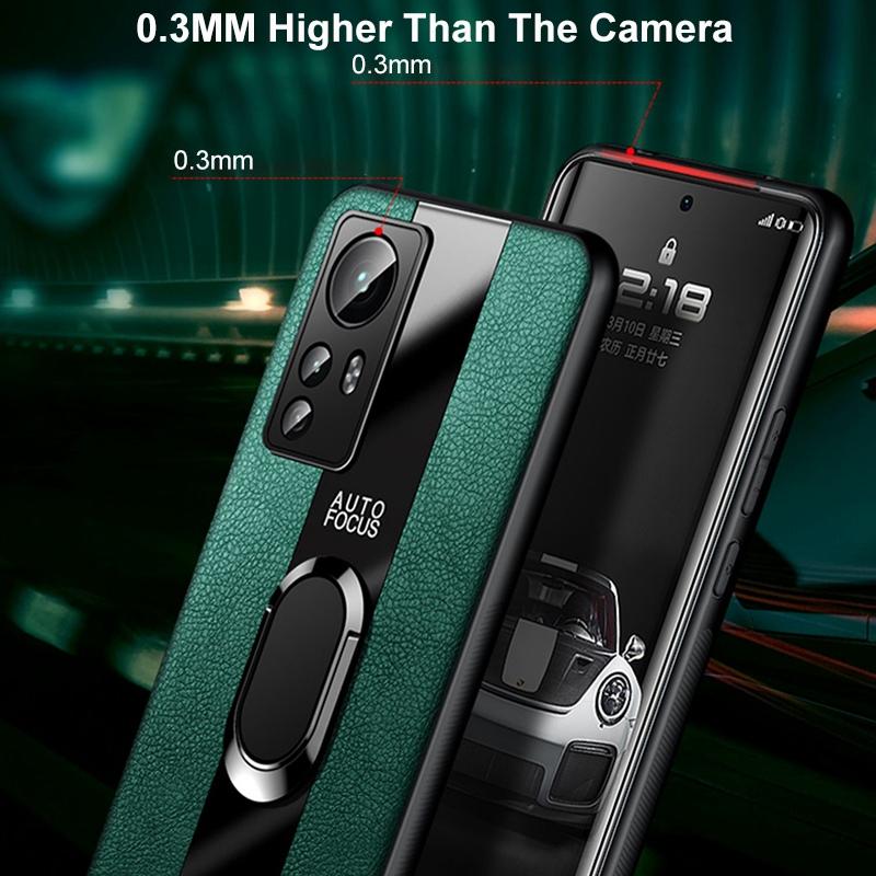 Ringholder Lærdeksel For Xiaomi Mi 12 Pro 12X 12S Ultra 12T Pro Deksel Silikon Telefondeksel For Poco X3 F5 Pro F3 F4 X4 GT