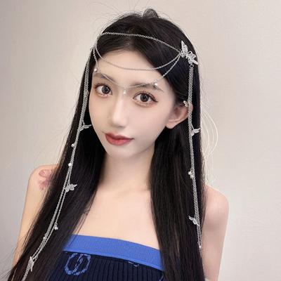 Kopfkette, nützlich, elegant, lange Lebensdauer, Kopfkette, Stirn, Kopfschmuck, Augenbrauen, Mittelvorhang, Schleier, Haarkette, Partyzubehör