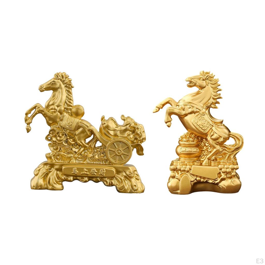 Chinese Horse Statue Desktop Ornament Feng Shui Decor Figurine for Bookshelf