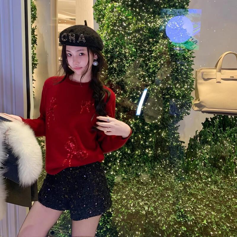 

Women s Elegant Sequin High-Waist Shorts