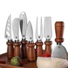 High-Quality Stainless Steel & Acacia Wood Cheese Knife and Fork Set
