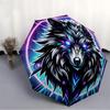 1pc Wolf Neon Automatic Umbrella High Quality Canopy, Portable Folding Umbrella With, Ideal Gift for - Travel 164