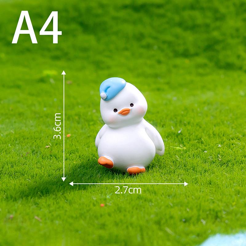 Figurines Miniatures Cute White Yellow Duck Animal Micro Landscape Ornaments For Home Decorations Room Decor Accessories