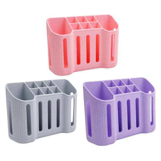 Wall-mounted Toothbrush Holder 8 Slots Bathroom Organizer Electric Toothbrush And Toothpaste Holder with Suction Cup for Bathroom Accessories
