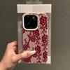 Korean INS Wine Red Rose Lace Phone Case For Xiaomi Redmi Note 12 13 14 15 Pro Plus 13C 14C 15C 10S 11 12 Lens Protection Cover