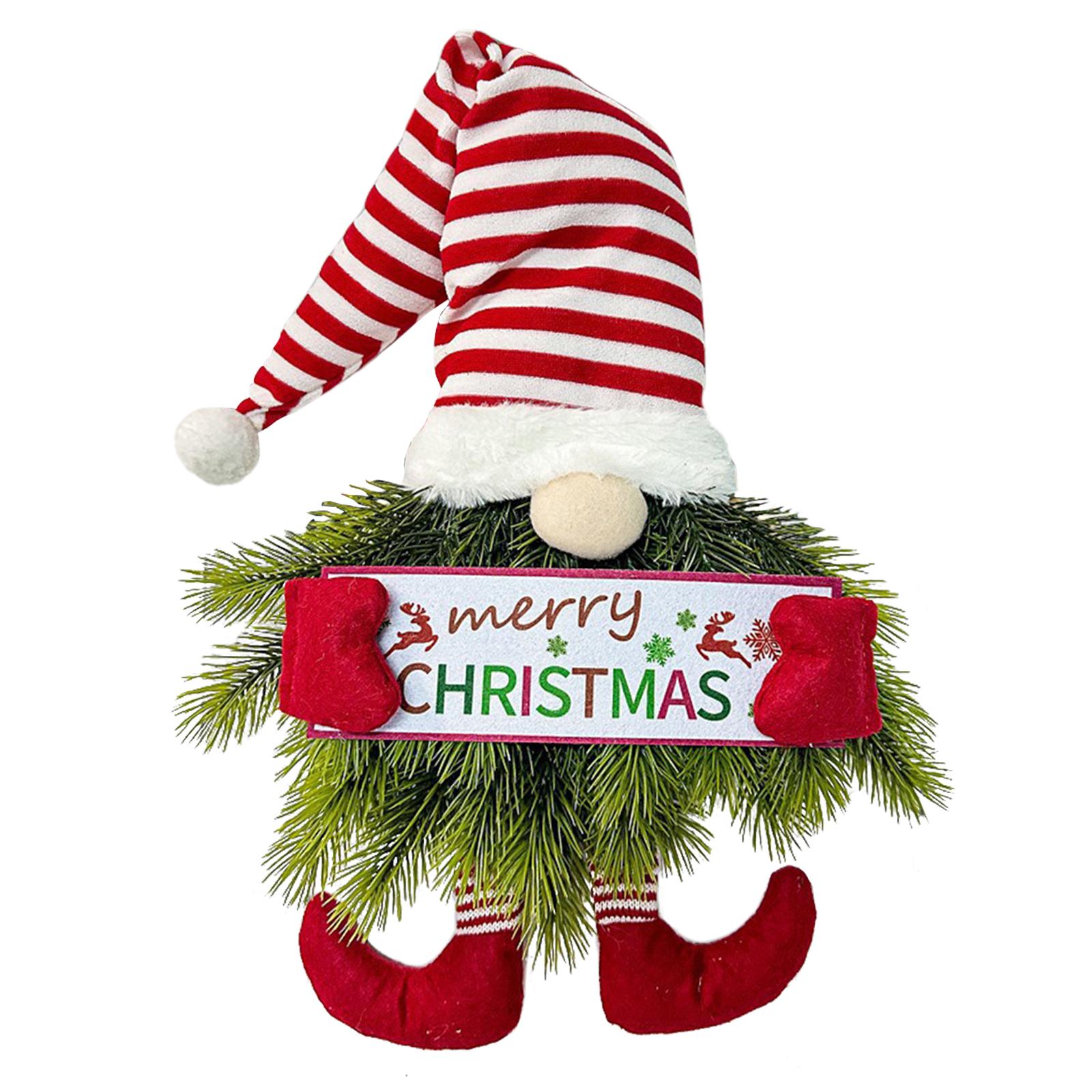 

Faceless Old Man Christmas Gnome Wreath Hanging Decorative Garland Gnomes Ornaments Window Decoration Supplies