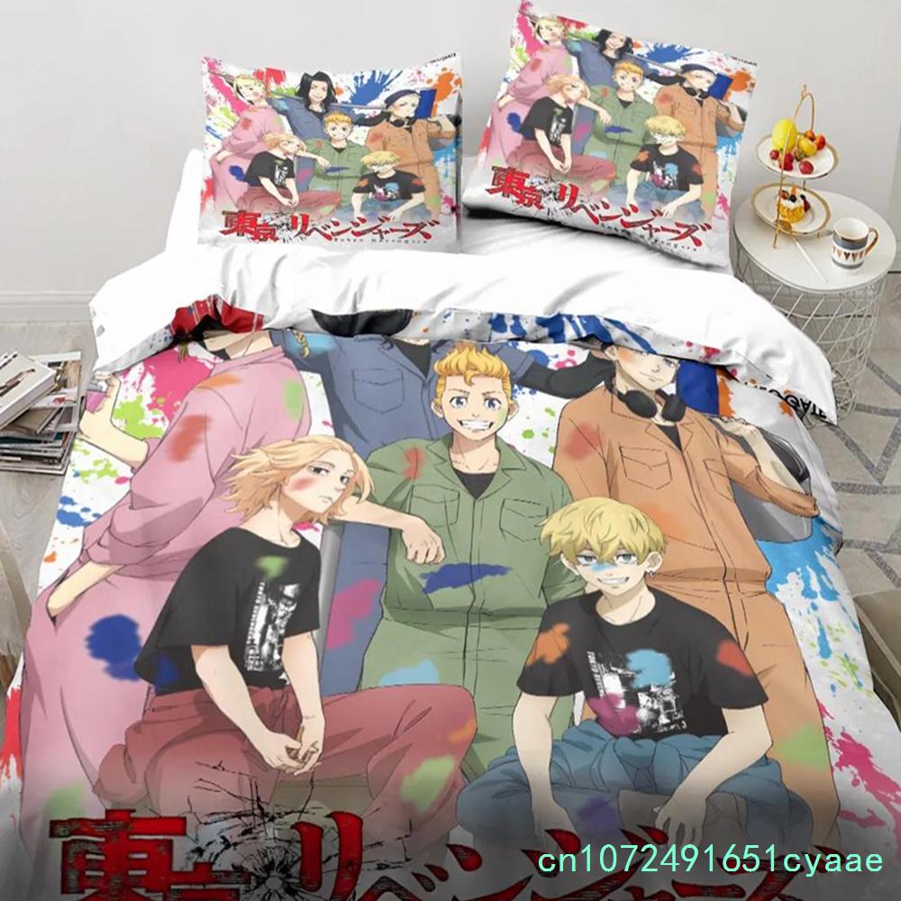 Anime Tokyo Revengers Ryuguuji Ken Sano Manjiro Bettbezug Cartoon Bettwäschesets Bettset Steppdecke Bettdeckenbezüge Heimtextilien