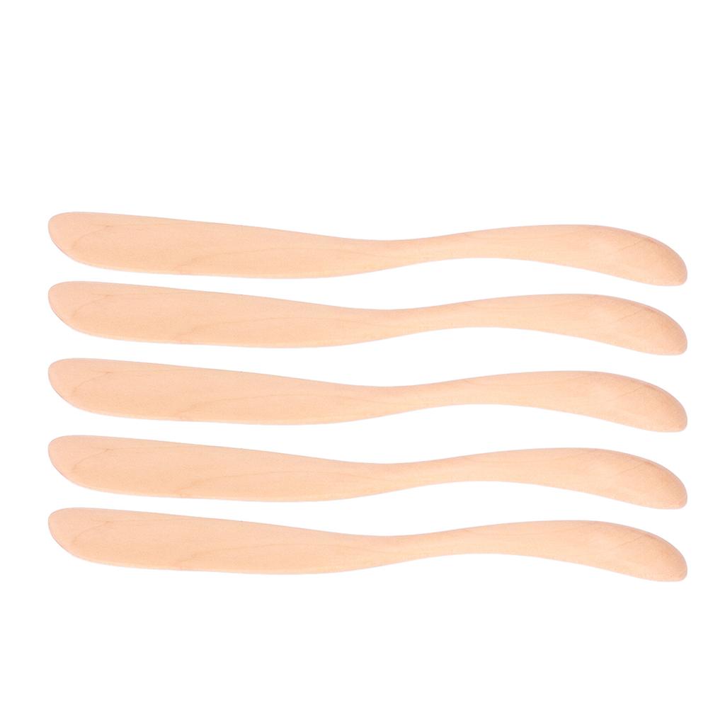 5PCS Wooden Knife Jam Cheese Spreader Tableware for Japanese for Bread Facial Mask