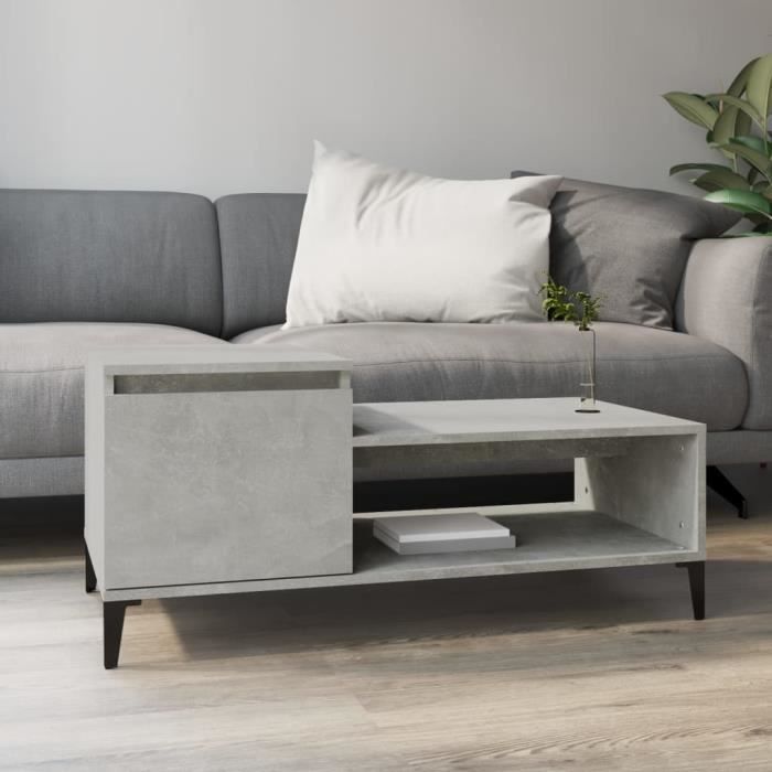 821136 vidaXL Coffee Table Concrete Grey 100x50x45 Cm Engineered Wood