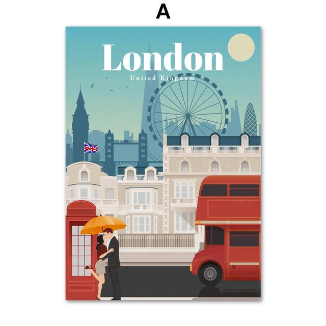 City Map Poster London New York Paris Spain Nordic Wall Art Canvas Painting Wall Pictures For Living Room Home Decoration No Frame