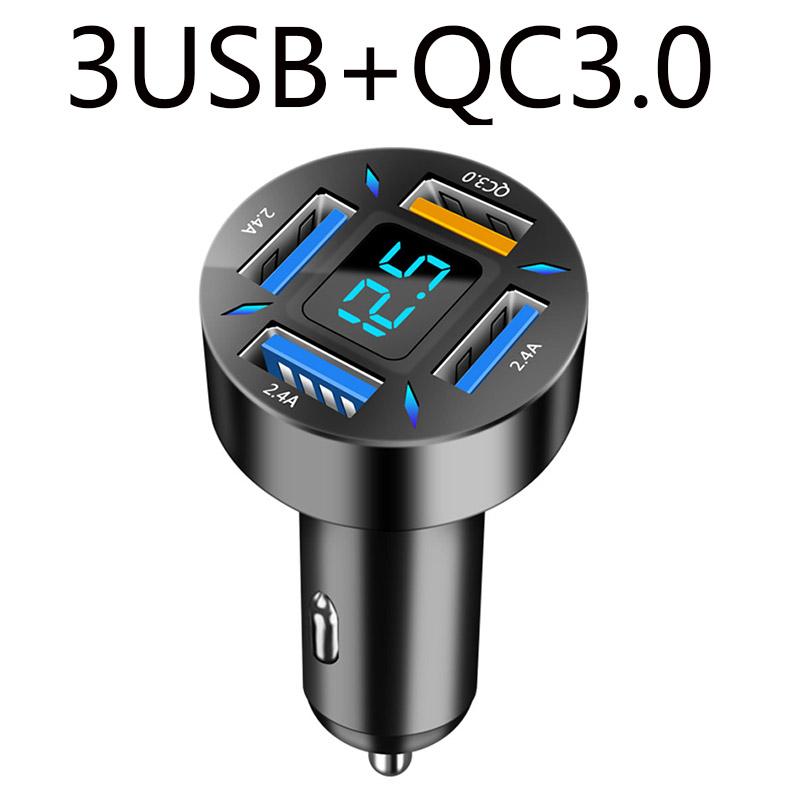 4 Ports Usb Car Charger Fast Charging Pd Quick Charge 3.0 Usb C Car Phone Charger Adapter For Iphone 13 12 Xiaomi Samsung