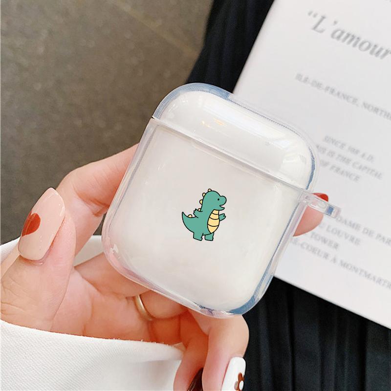 

Cute Cartoon Animal Dinosaur Earphone Case For Apple AirPods 4 3rd 2 Pro 3 2 Transparent Cover For Airpod 1 3 Protective Fundas AirPods Pro 3rd
