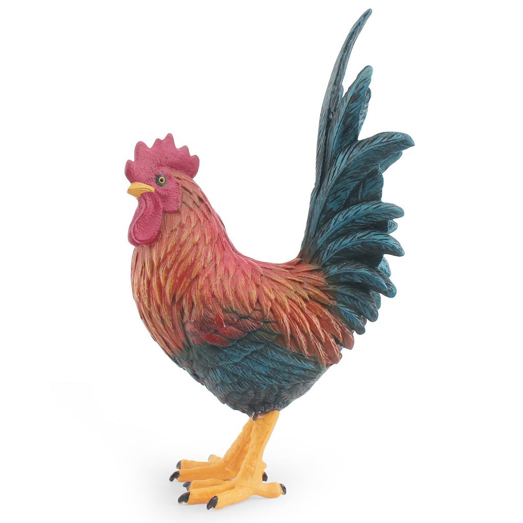 Simulation Farm Poultry Animal Rooster Model Rooster Plastic Solid Static Tabletop Ornament Toy