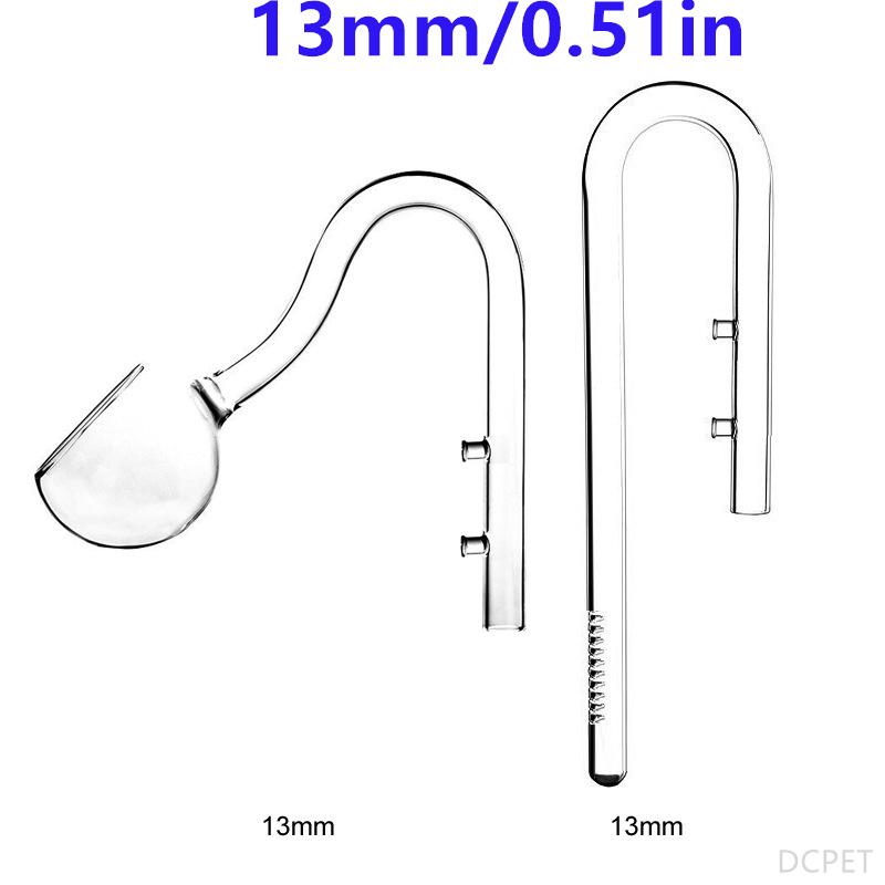 Clear Glass Lily Pipe Outflow and Skimmer Inflow With Suction Cup 13mm 17mm For Aquarium Planted Fish Tank Aquatic Filter System