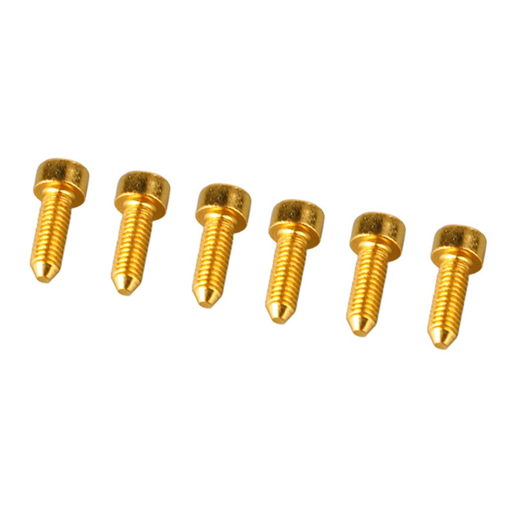 6PCS Guitar Hex Head Screws Double Tremolo Bridge Saddle String Locking Screw with Taper Tip Gold