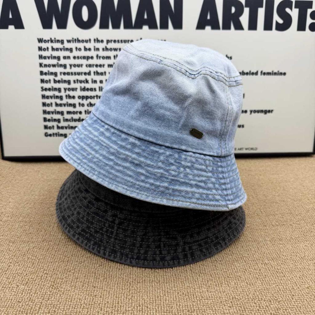 Multi-color optional old denim bucket hat washed metal standard ins wind daily versatile sunshade basin hat