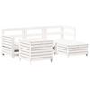 VidaXL Salon de jardin 5 pcs blanc bois massif de pin, ensemble de canapés d'extérieur, ensemble de canapés de jardin, 3250485