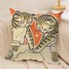 Artisian Drunk Cats Cushion Cover Silky Short Plush Invisible Zipper Dustproof Sofa Pillow Case for Home Decor