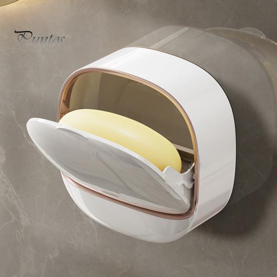 Self Draining Soap Holder Strong Load-bearing Easy To Install Bathroom Wall Mounted Soap Box Tray Container