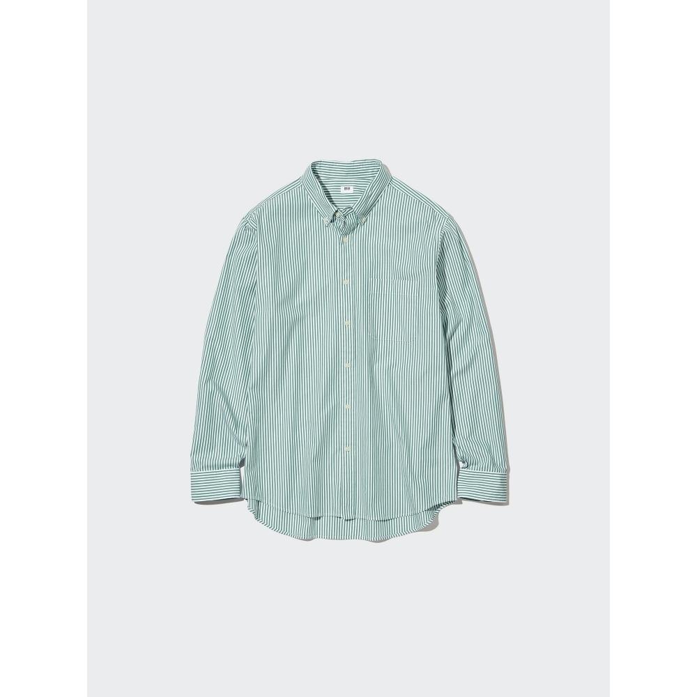 Uniqlo BroAdcloth Shirt  Long Sleeve Button Down CollAr  Stripe A