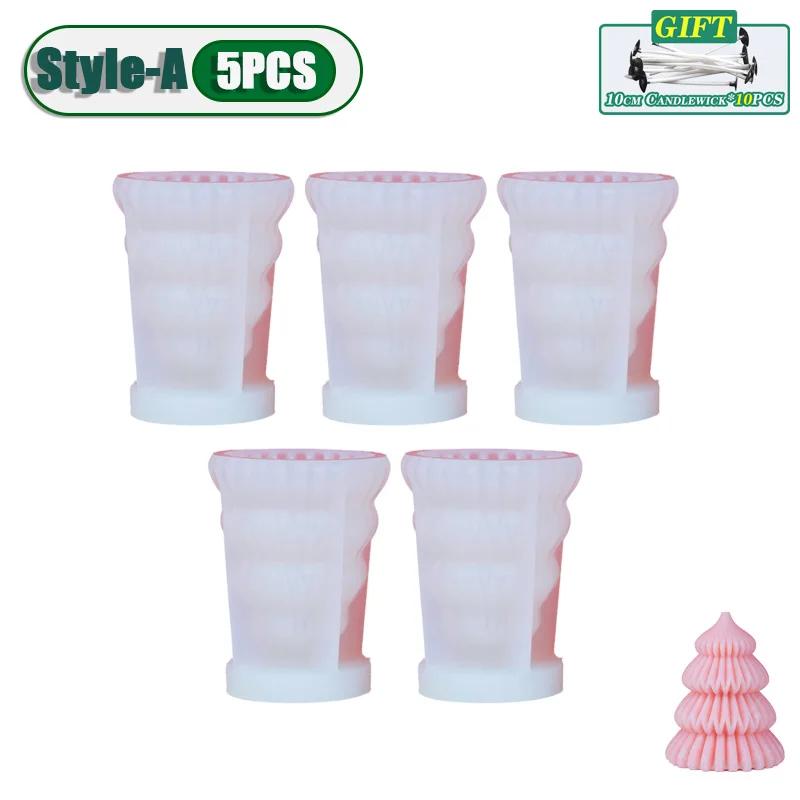 1-20PCS Christmas Tree Silicone Candle Mold Diy Plaster Aromatherapy Candle Mold Handmade Soap Mold Christmas Decoration