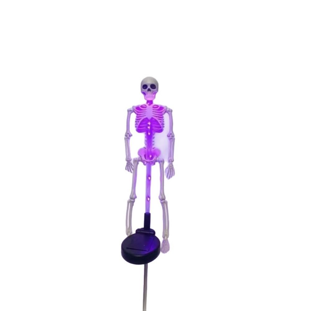 Wasserdichte Halloween Solar-Erdspießleuchten Realistischer Skelett Schädel Festliche LED-Lichter Außenbereich Garten