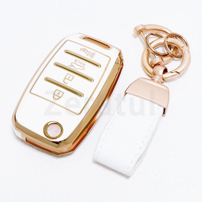 3/4 Button Tpu Car Key Shell Fob Case Cover For Hyundai Elantra Genesis Sonata Kia Rio Sedona Sorento Soul Sportage Forte Optima
