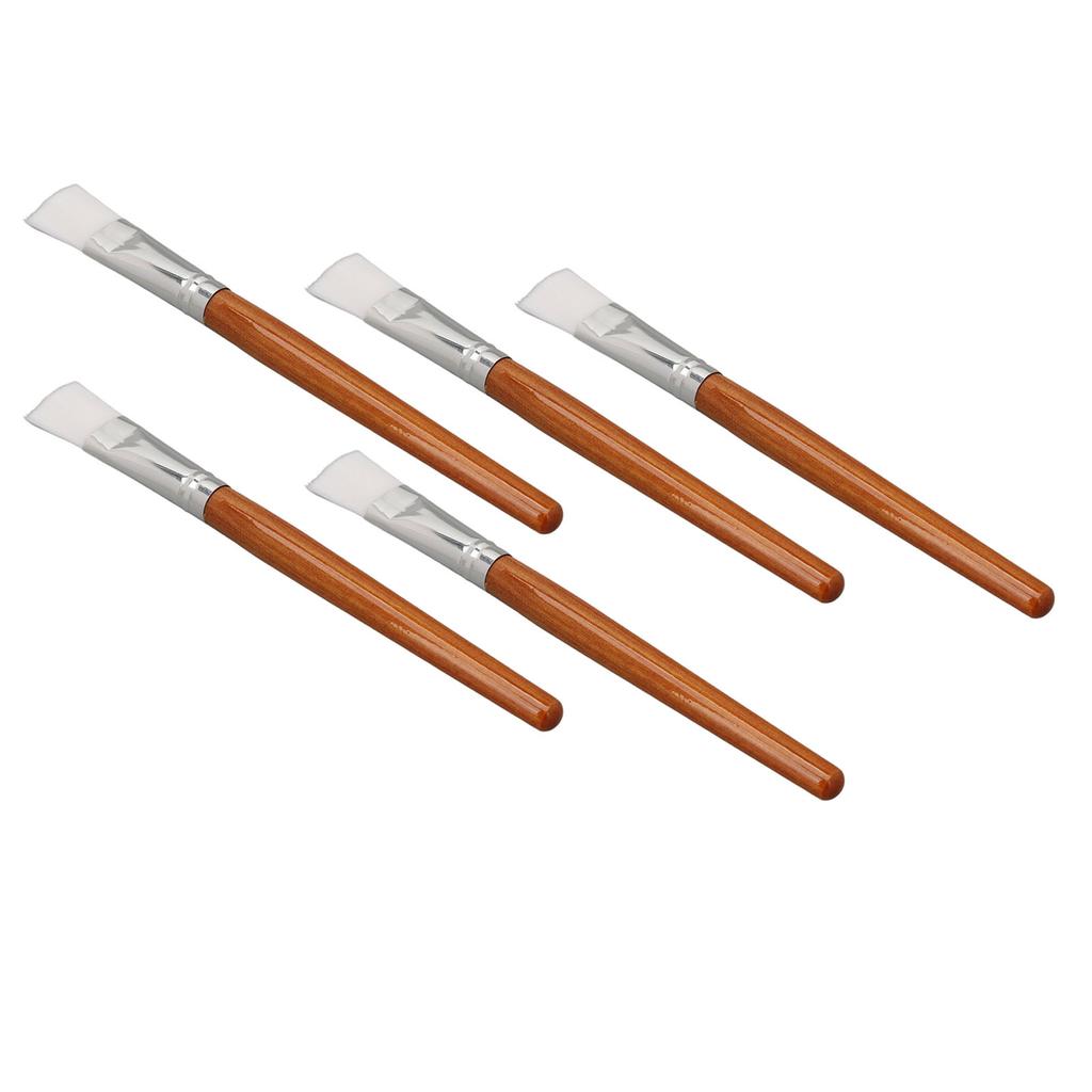 5pcs Wooden Handle Facial Mask Brush Professional Beauty Salon DIY Soft Hair Facial Mask Applicator