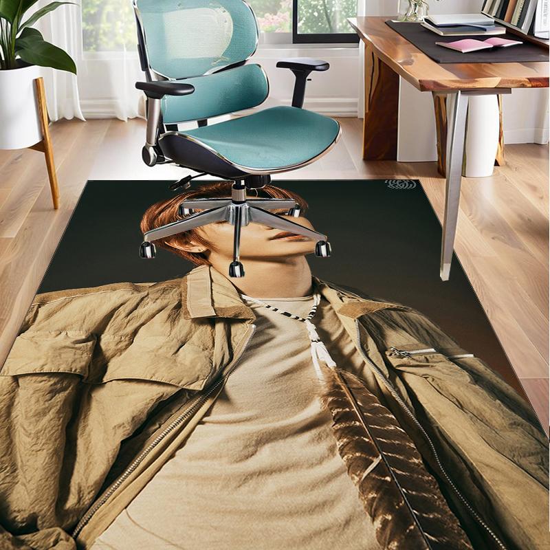K-pop Group Stray Office Rug Chair Mat, Game Carpet, Suitable for Front Door, Bedroom, Living Room, Desk, Holiday Gift