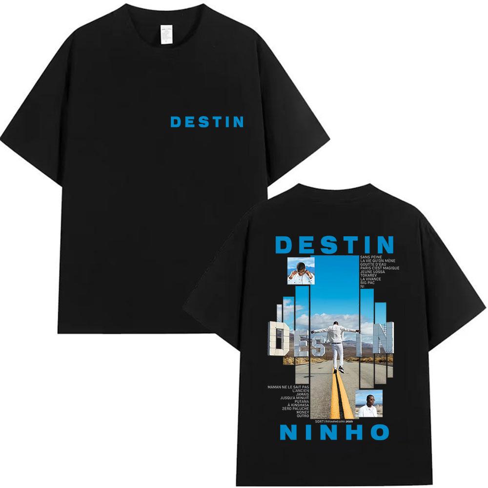 2025 Summer Rapper NINHO DESTIN Tour Graphic Mens Womens Fashion Oversized Cotton Printed Tshirt Hip Hop Tshirt Streetwear S