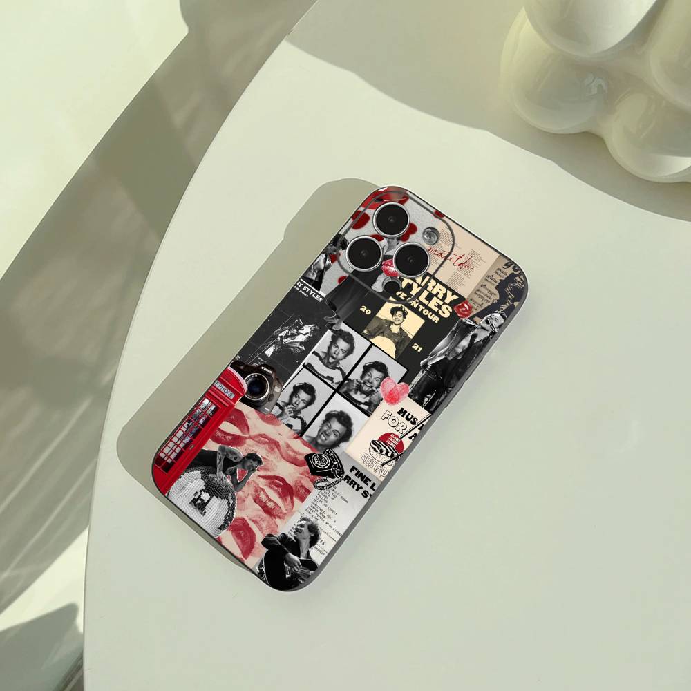 H-Harry Music Styles Phone Case For iPhone 17,16,15,14,13,12,11 Pro Max,16/15/14Plus,XS Soft Black Cover