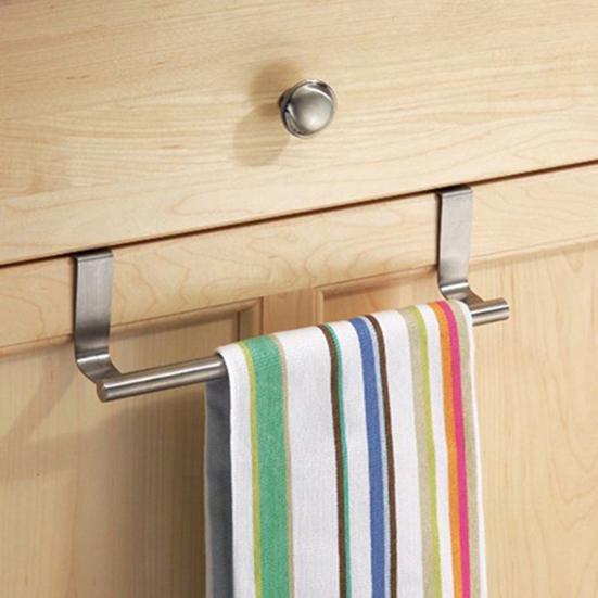 Hanger Punch-free Multifunctional Stainless Steel Towel Over Holder Scarf Hanger for Bathroom