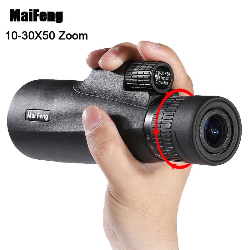 

10-30x50 Monoculars Telescope Zoom Bak4 Prism Hd Optics Powerful Binoculars Night Vision Waterproof For Camping чорний